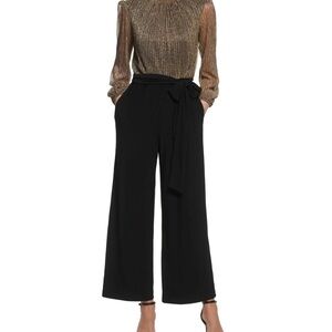 Elegant Black Wide-Leg Pant Suit